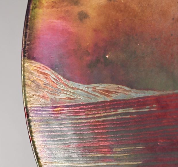Mediterranean landscape, a rare iridescent dish by Delphin MASSIER Mediterranean landscape, a rare iridescent dish by Delphin MASSIER-5