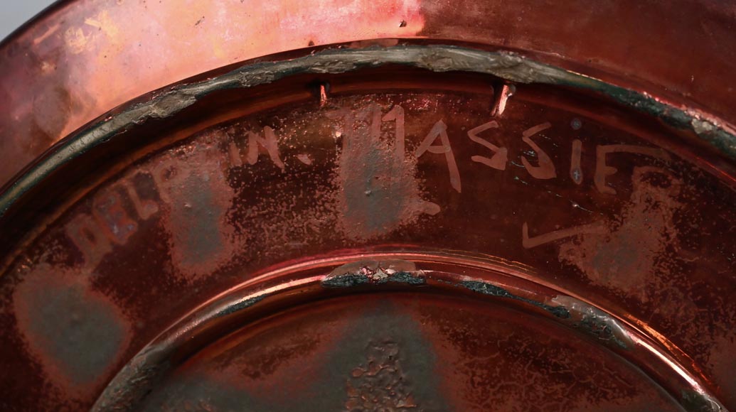 Mediterranean landscape, a rare iridescent dish by Delphin MASSIER Mediterranean landscape, a rare iridescent dish by Delphin MASSIER-7