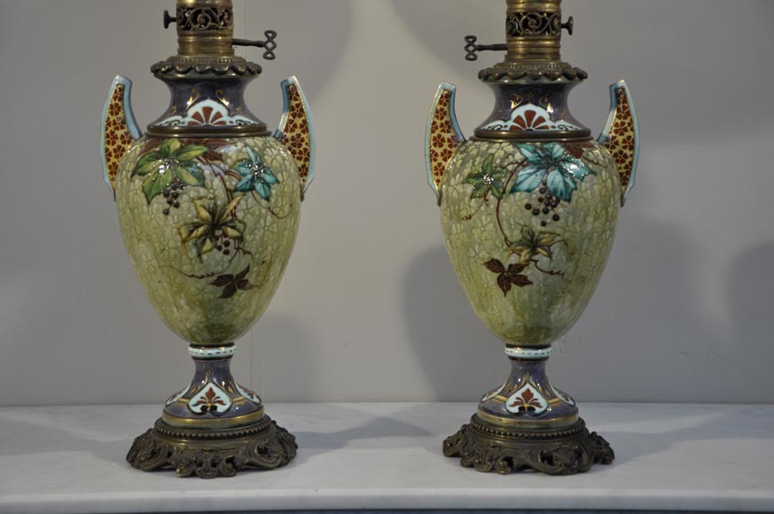 Pair of “parakeets Lamps” signed E. BERNARD Pair of “parakeets Lamps” signed E. BERNARD-9