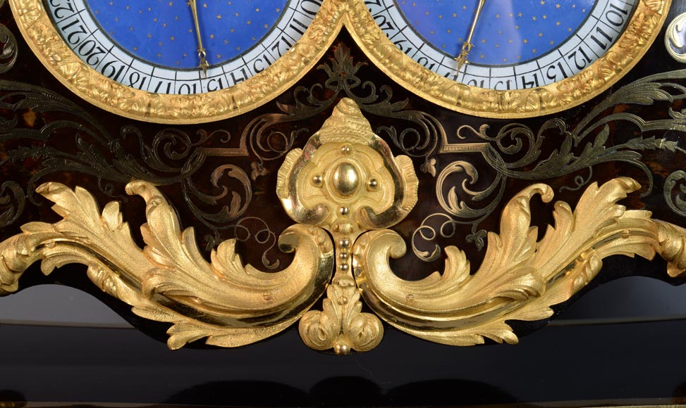Jacques THURET (1669-1738) - Astronomical clock in a Boulle marquetry box attributed to Alfred-Emmanuel BEURDELEY (1847-1919) - Old collection of the duke of Mouchy Jacques THURET (1669-1738) - Astronomical clock in a Boulle marquetry box attributed to Alfred-Emmanuel BEURDELEY (1847-1919) - Old collection of the duke of Mouchy-15