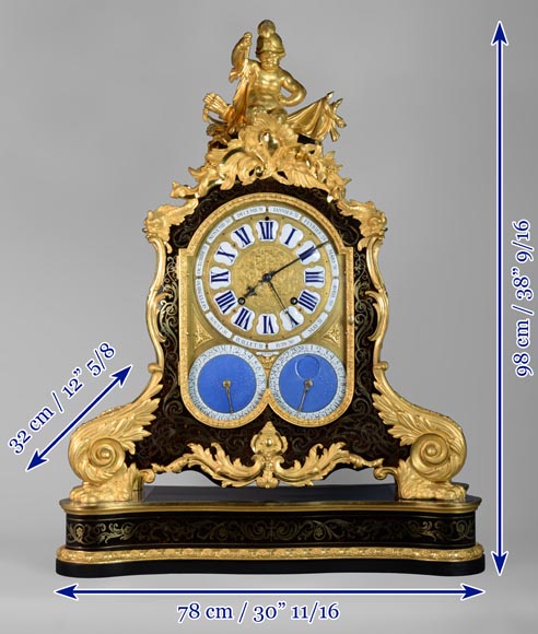 Jacques THURET (1669-1738) - Astronomical clock in a Boulle marquetry box attributed to Alfred-Emmanuel BEURDELEY (1847-1919) - Old collection of the duke of Mouchy Jacques THURET (1669-1738) - Astronomical clock in a Boulle marquetry box attributed to Alfred-Emmanuel BEURDELEY (1847-1919) - Old collection of the duke of Mouchy-18