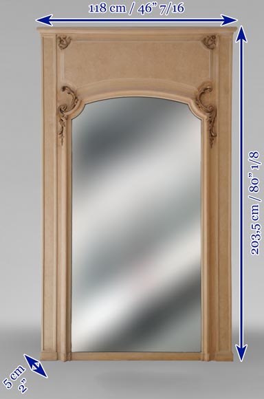 Beige Louis XV style trumeau, end of the 19th century Beige Louis XV style trumeau, end of the 19th century-5