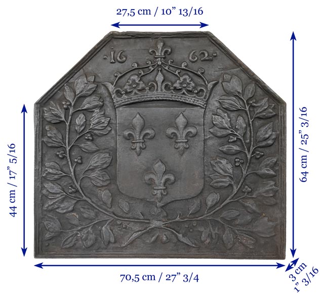 Modern fireback with the France coat of arms  Modern fireback with the France coat of arms -6