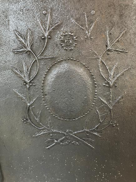 Antique fireback with Hercules columns and laurel branch Antique fireback with Hercules columns and laurel branch-1