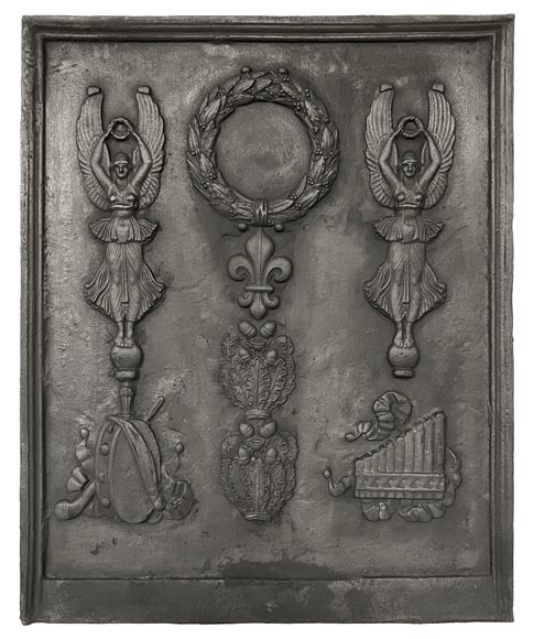 Fireback with Nike and music instrument Fireback with Nike and music instrument-0