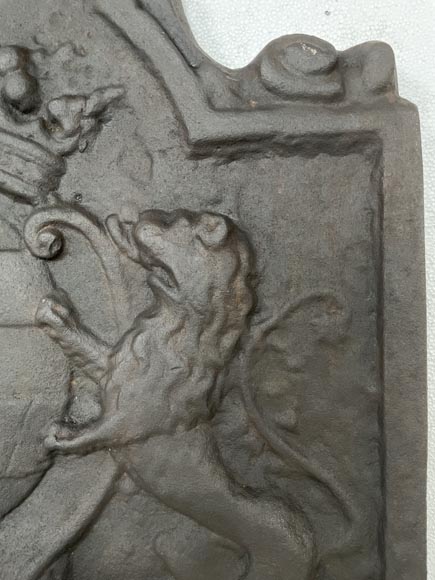 Fireback with wedding coat of arms, 19th century Fireback with wedding coat of arms, 19th century-3