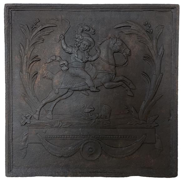 Antique fireback with rider Antique fireback with rider-0