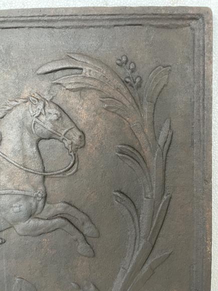 Antique fireback with rider Antique fireback with rider-4