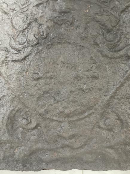 Cast iron fireback with the crowned arms of France Cast iron fireback with the crowned arms of France-5
