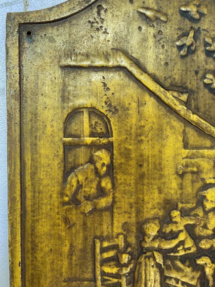 Matrix of a fireback with peasant scene décor Matrix of a fireback with peasant scene décor-2