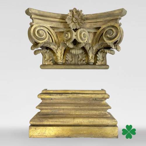 Gaston de PONTALBA - Series of eight composite capitals and bases for pilasters in gilt bronze  1853