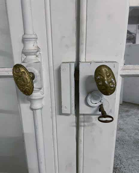 Series of three double wood doors with glasses Series of three double wood doors with glasses-2