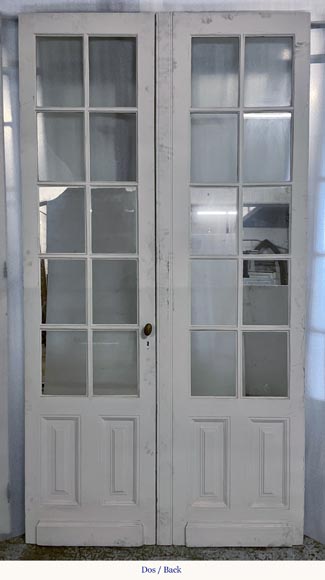 Series of three double wood doors with glasses Series of three double wood doors with glasses-4