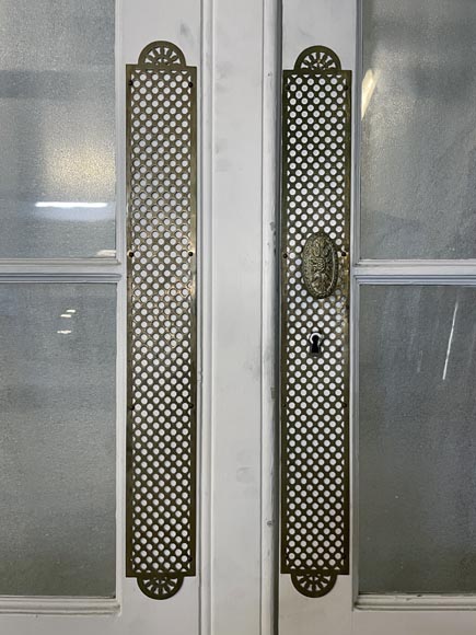 Series of three double wood doors with glasses Series of three double wood doors with glasses-7