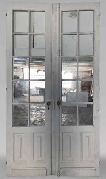 Series of three double wood doors with glasses Series of three double wood doors with glasses-10