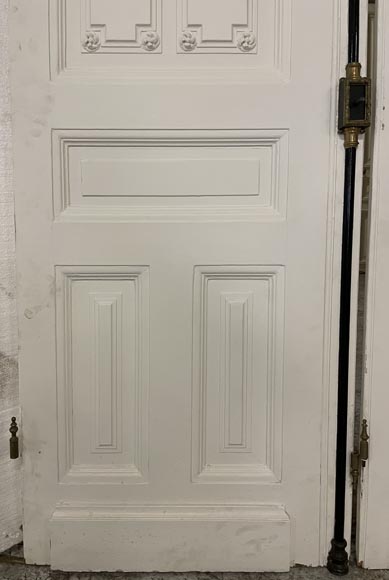 Important door with four leaves paneled decoration and small roses Important door with four leaves paneled decoration and small roses-4