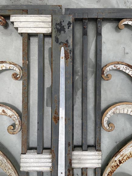 Armand Albert RATEAU (création) Baguès FRÈRES (exécution) double-porte Art déco en fer forgé polychrome au décor de palmiers, après 1925 Armand Albert RATEAU (création) Baguès FRÈRES (exécution) double-porte Art déco en fer forgé polychrome au décor de palmiers, après 1925-11