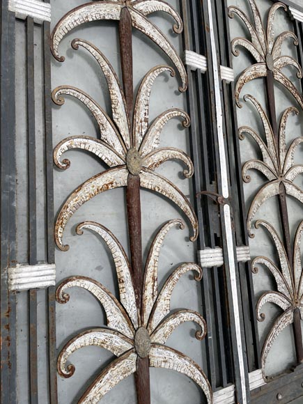 Armand Albert RATEAU (création) Baguès FRÈRES (exécution) double-porte Art déco en fer forgé polychrome au décor de palmiers, après 1925 Armand Albert RATEAU (création) Baguès FRÈRES (exécution) double-porte Art déco en fer forgé polychrome au décor de palmiers, après 1925-14