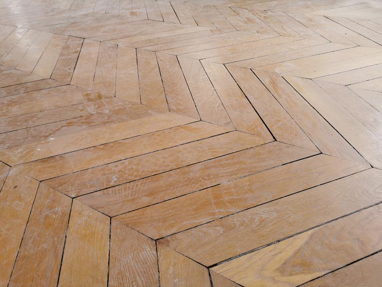 Lot of 17 m² of antique Point de Hongrie oak parquet flooring-2