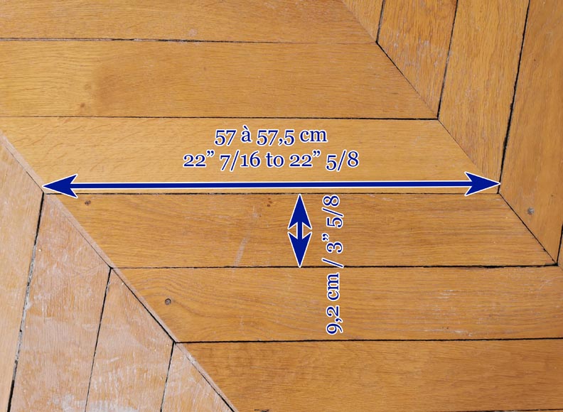 Lot of 17 m² of antique Point de Hongrie oak parquet flooring Lot of 17 m² of antique Point de Hongrie oak parquet flooring-5