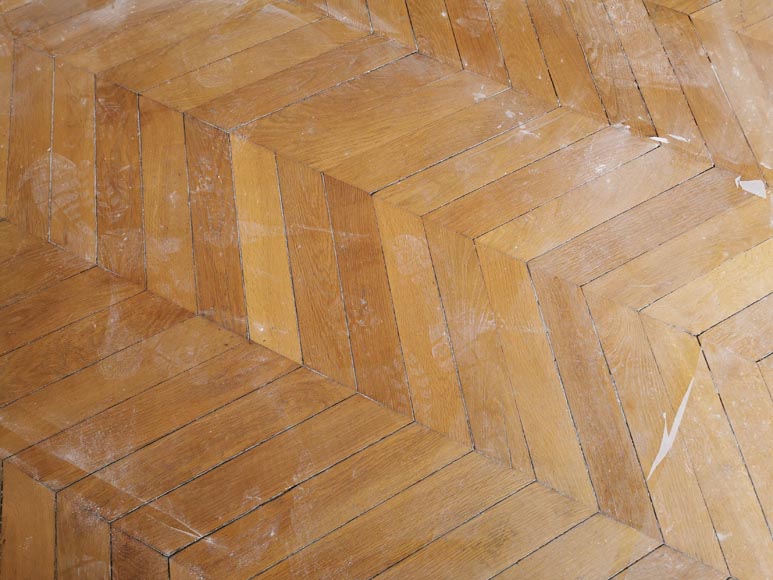 Lot of 16,5 m² of antique Point de Hongrie oak parquet flooring Lot of 16,5 m² of antique Point de Hongrie oak parquet flooring-1