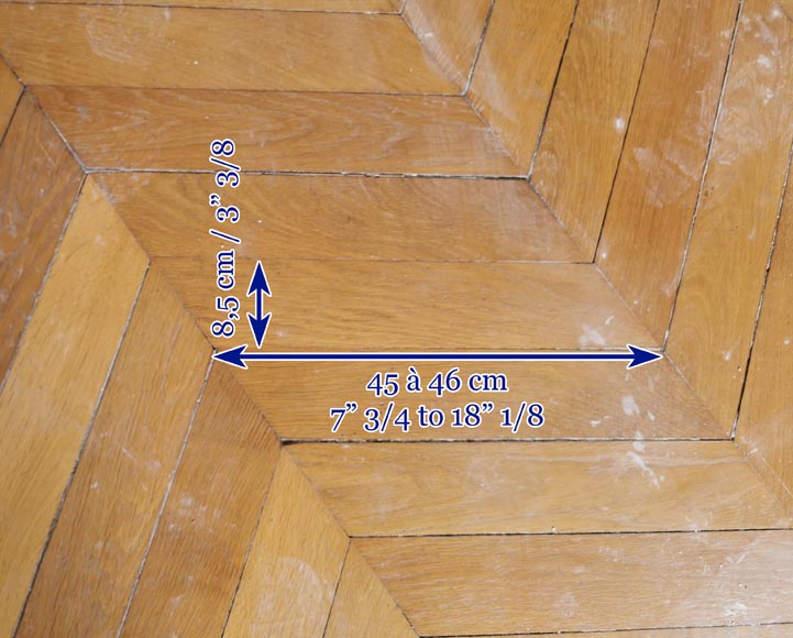 Lot of 16,5 m² of antique Point de Hongrie oak parquet flooring Lot of 16,5 m² of antique Point de Hongrie oak parquet flooring-7