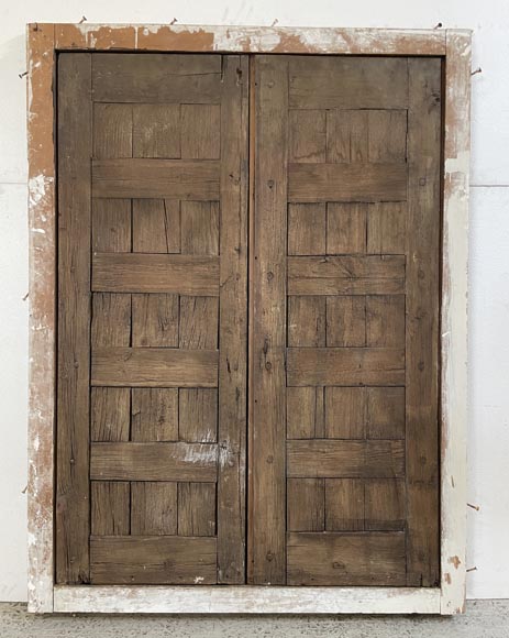 Double oak door with iron work Double oak door with iron work-8