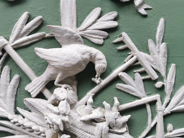 Small Louis XVI period trumeau with a Summer allegory in sculpted and painted wood Small Louis XVI period trumeau with a Summer allegory in sculpted and painted wood-2