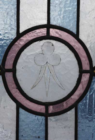 19th century stained glass window with profiles of Bretons 19th century stained glass window with profiles of Bretons-3