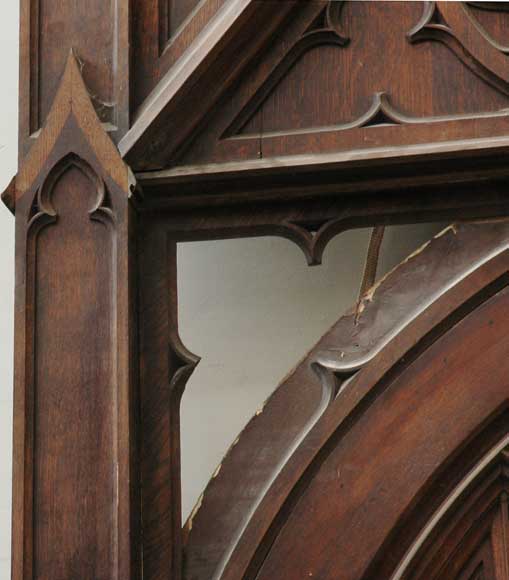 Neo-Gothic oak and walnut door  Neo-Gothic oak and walnut door -2