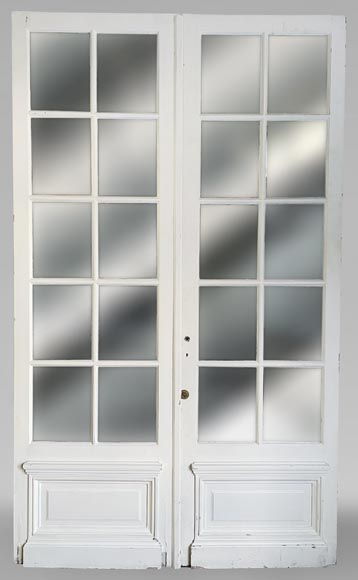 Double door in wood with mirror Double door in wood with mirror-0