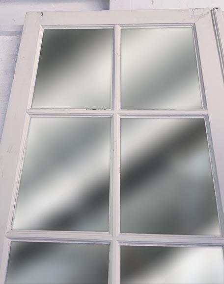 Double door in wood painted in white with mirror Double door in wood painted in white with mirror-2