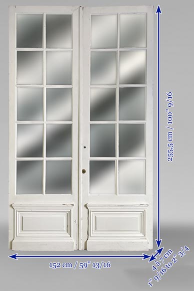 Double door in wood painted in white with mirror Double door in wood painted in white with mirror-9