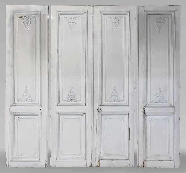 Set of antique Louis XV style double door and two doors Set of antique Louis XV style double door and two doors-0