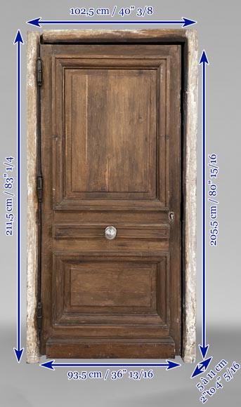 Antique oak door with frame Antique oak door with frame-4