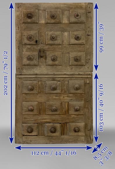 Important antique pine tree door, 18th century Important antique pine tree door, 18th century-11