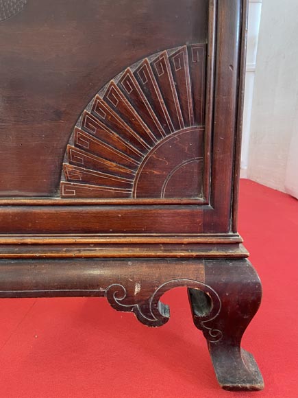 Maison des Bambous, Alfred PERRET et Ernest VIBERT (attributed to)- Japanese bed with dragon-tigers Maison des Bambous, Alfred PERRET et Ernest VIBERT (attributed to)- Japanese bed with dragon-tigers-11