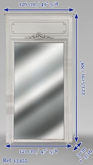 Louis XVI style trumeau with ribbon and frieze, 19th century Louis XVI style trumeau with ribbon and frieze, 19th century-7