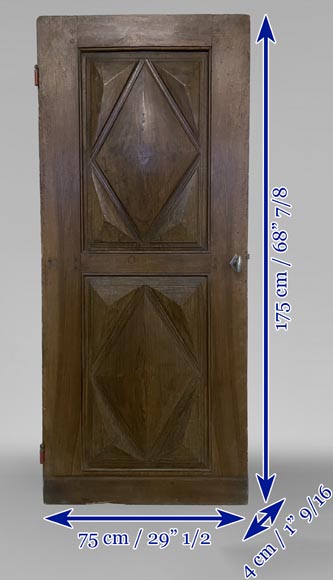 Small walnutt wood sculpted door with diamond decoration Small walnutt wood sculpted door with diamond decoration-8