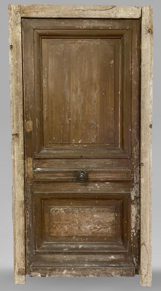 Antique oak door with its frame Antique oak door with its frame-0