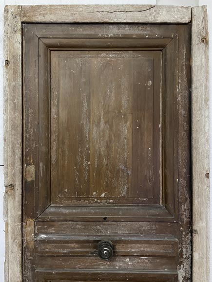 Antique oak door with its frame Antique oak door with its frame-1