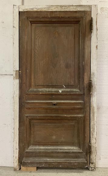 Antique oak door with its frame Antique oak door with its frame-6