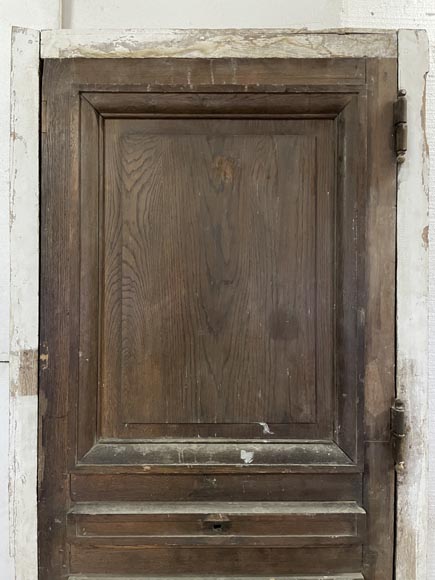 Antique oak door with its frame Antique oak door with its frame-7