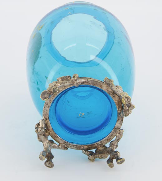 BACCARAT CRISTALLERIE and Eugène ROUSSEAU (model by), Pair of vases « Clair de Lune » in blue crystal and gilt bronze mount, circa 1875-1890 BACCARAT CRISTALLERIE and Eugène ROUSSEAU (model by), Pair of vases « Clair de Lune » in blue crystal and gilt bronze mount, circa 1875-1890-10