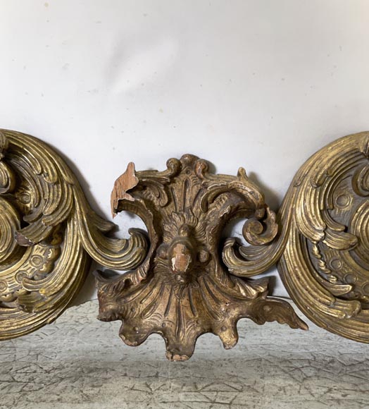 Gilt and sculpted wood bed with a very rich Rococo decoration and dragons coming from Marlène Dietrich's Parisian appartment Gilt and sculpted wood bed with a very rich Rococo decoration and dragons coming from Marlène Dietrich's Parisian appartment-9