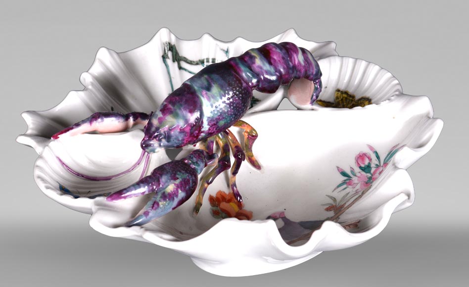 ESCALIER DE CRISTAL, Porcelain Serving Dish Decorated with a Crayfish, circa 1880 ESCALIER DE CRISTAL, Porcelain Serving Dish Decorated with a Crayfish, circa 1880-0