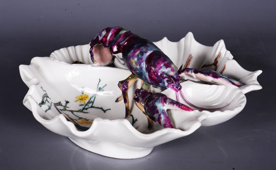 ESCALIER DE CRISTAL, Porcelain Serving Dish Decorated with a Crayfish, circa 1880 ESCALIER DE CRISTAL, Porcelain Serving Dish Decorated with a Crayfish, circa 1880-2