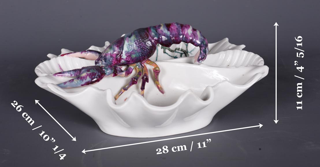 ESCALIER DE CRISTAL, Porcelain Serving Dish Decorated with a Crayfish, circa 1880 ESCALIER DE CRISTAL, Porcelain Serving Dish Decorated with a Crayfish, circa 1880-10