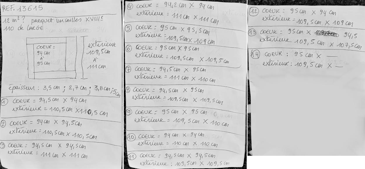 Batch of about 11 m² of 18th century Versailles oak parquet flooring Batch of about 11 m² of 18th century Versailles oak parquet flooring-8