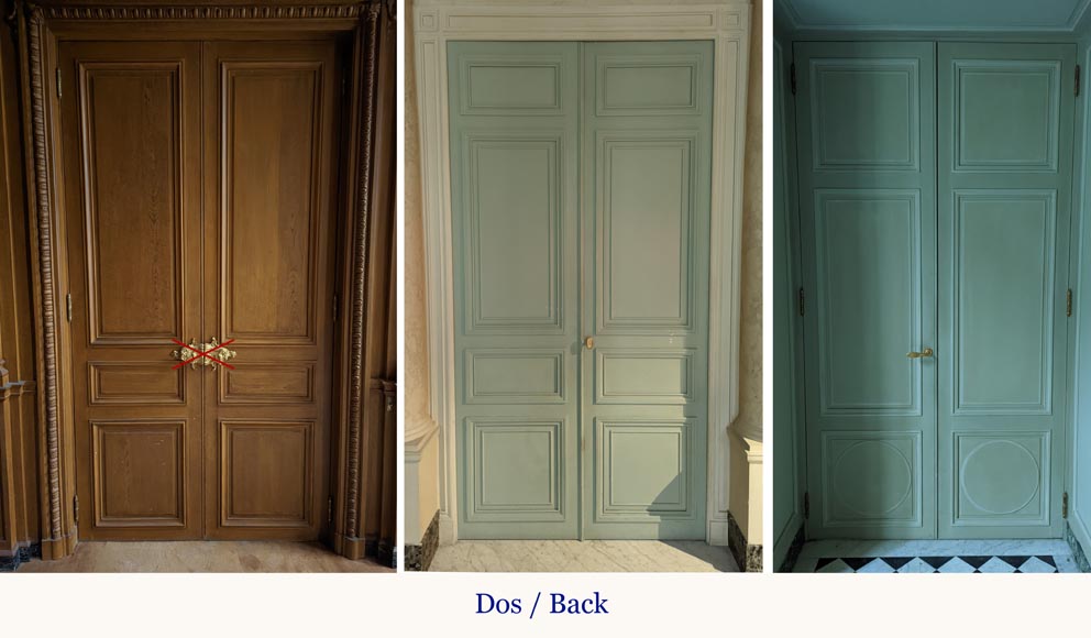Lot of three moulded double doors, 19th century Lot of three moulded double doors, 19th century-1